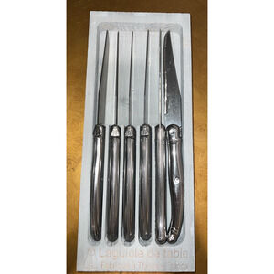 New Laguiole De Table Inox France Set Of 6 Steak Knives Stainless Handle